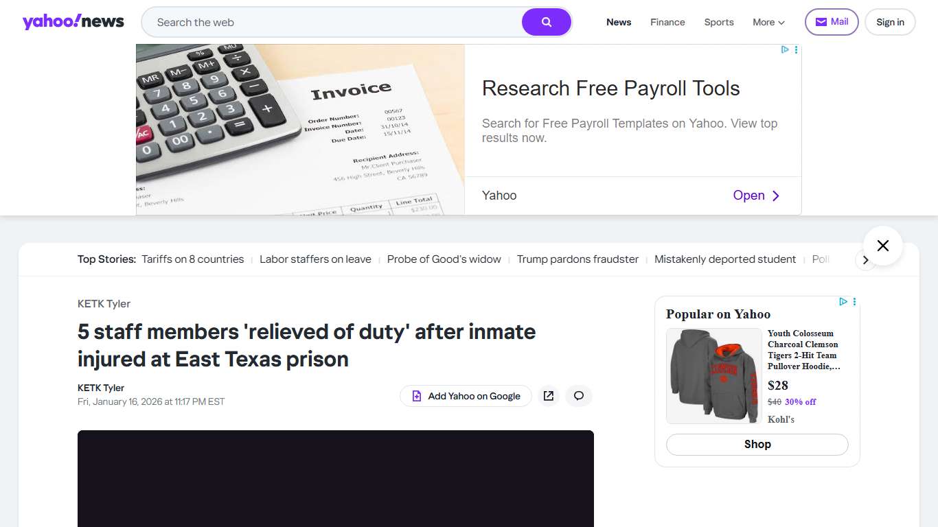 5 staff members 'relieved of duty' after inmate injured at East Texas prison